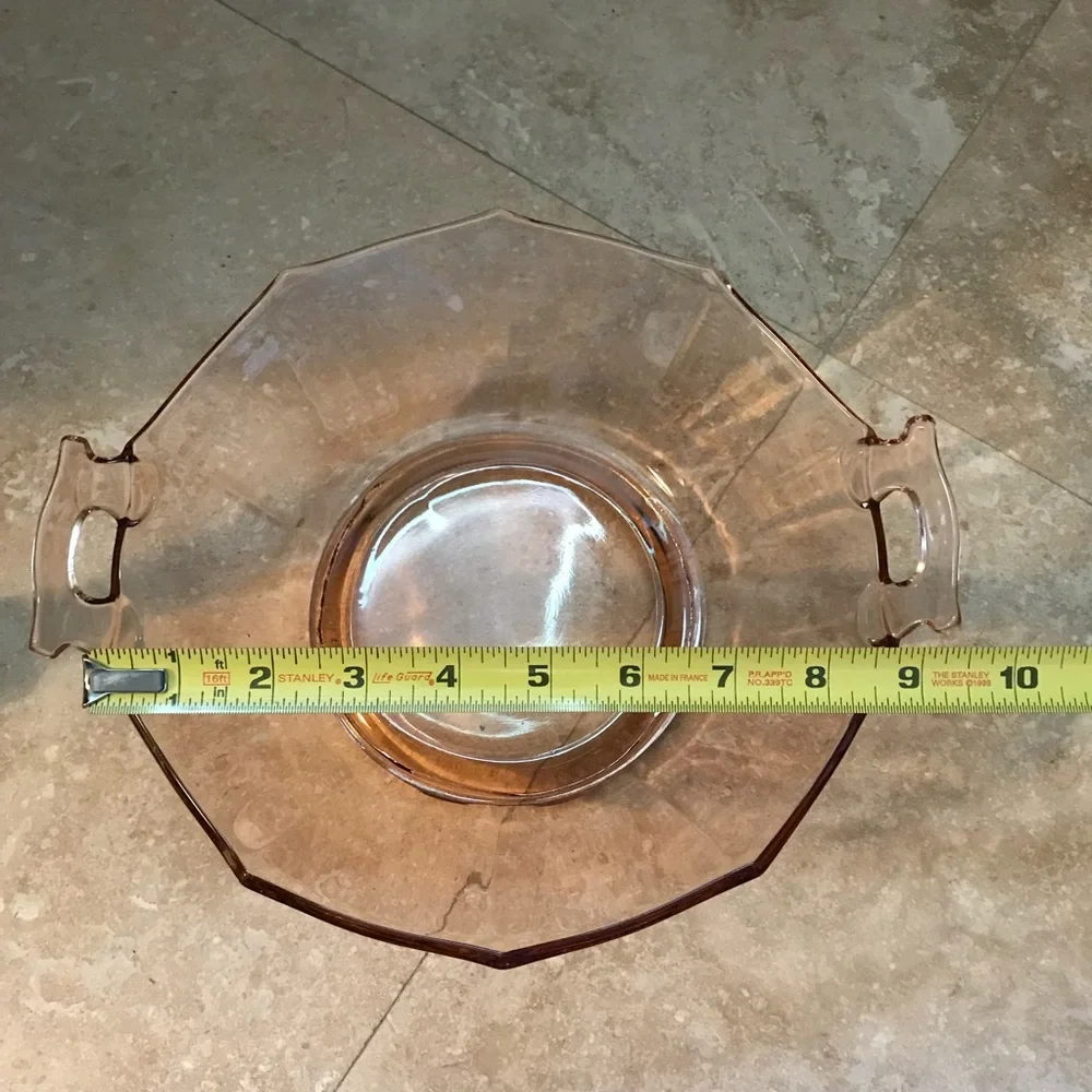 Pink Imperial Glass Hexagon Molly Bowl Dish Pink Depression Glass 1930’s